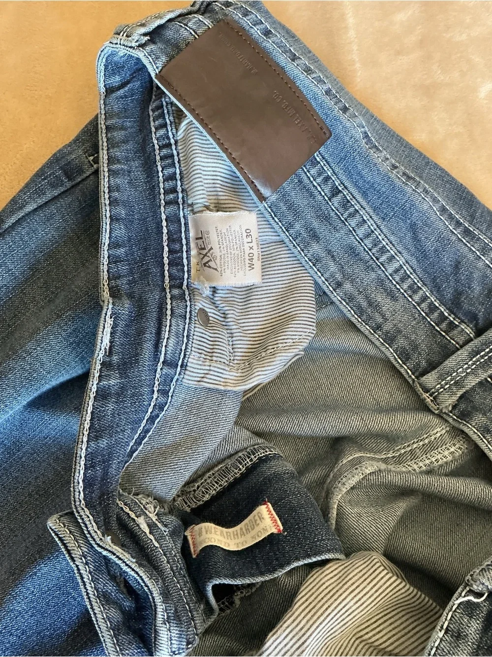 TK Axel Slim Boot Mens Stretch Blue Jeans Medium Wash Size 40x30